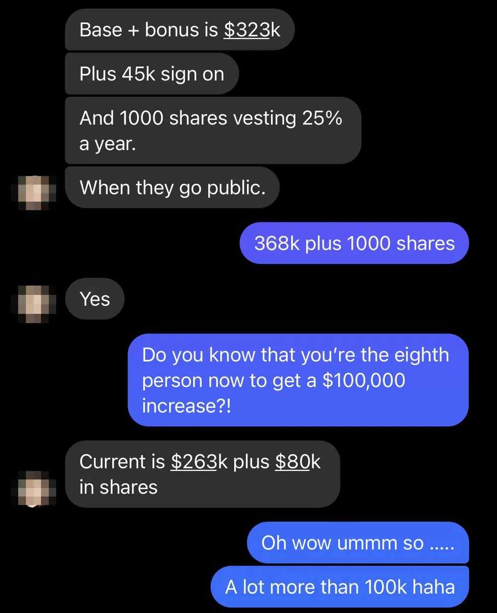 Verified Dream Job Hack client - A $323k base-and-bonus offer, one of many six-figure increases - verified client result, Lindsay Mustain coaching