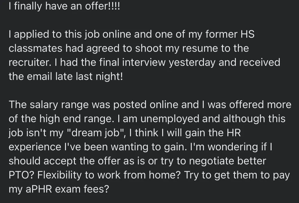 Verified Dream Job Hack client - Finally an offer, at the high end of the range - verified client result, Lindsay Mustain coaching