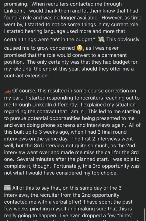 promising. When recruiters contacted me through Linkedin, would thank them and let them - verified client result, Lindsay Mustain coaching