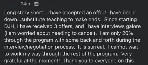 24m - Long story short... have accepted an offer! have been down...substitute teaching to - verified client result, Lindsay Mustain coaching