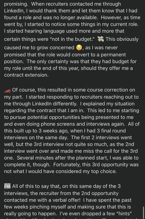 promising. When recruiters contacted me through LinkedIn, would thank them and let them - verified client result, Lindsay Mustain coaching