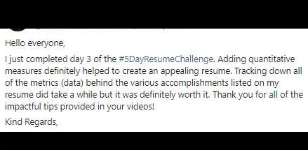 just completed day 3 0 measures definitel rey a -M nls ee resume dic impactful ding - verified client result, Lindsay Mustain coaching